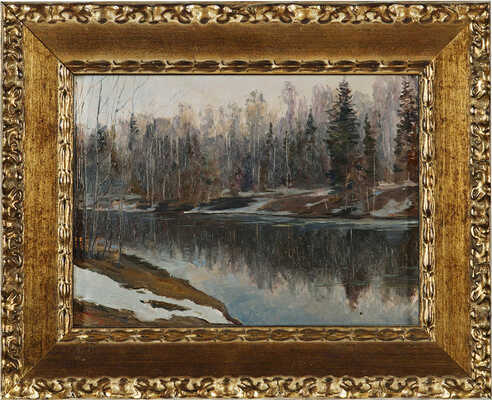 Морозов Константин Феофанович. Весенний пейзаж у реки 